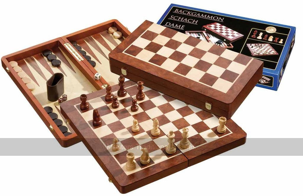 Set Da Dama In Legno 21 Cm - Gioco Da Tavolo Vintage Con Tavola E Pezzi, Regalo Per Calza Della Befana