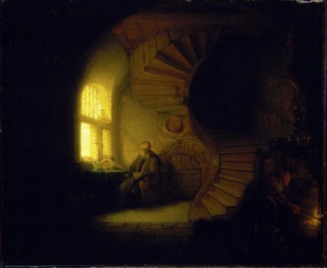 Philosopher in Meditation 1632 Rembrandt Harmensz van Rijn (1606-1669Dutch) Musee du Louvre Paris Canvas Art - Rembrandt Harmensz van Rijn (18 x 24)