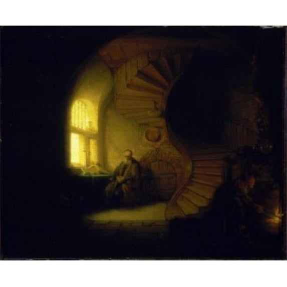 Philosopher in Meditation 1632 Rembrandt Harmensz Van Rijn, 1606-1669 & Dutch Musee Du Louvre Paris Poster Print, 24 x 36 - Large