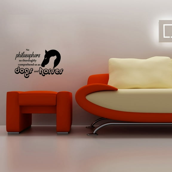 Philosophers Dogs and Horses Equestrian Quote Jumper Horse Jumping Horse Quotes Saying Wall Art Sticker Designs Vinyl Stickers For Home House Walls Rooms Window Bedroom Decoration Size (18x20 inch)