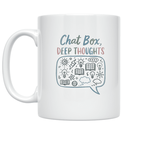 Philosophical Chat Box Design - Thoughtful Dialogue Enthusiast - 11 oz Ceramic Coffee Mug