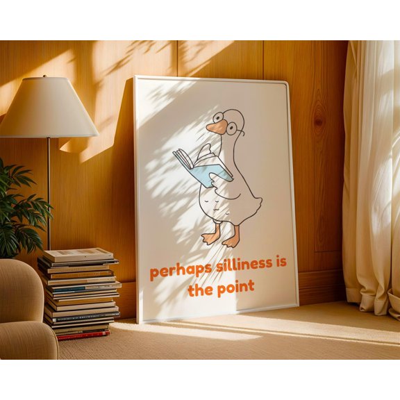 Philosophical Goose Print, Funny Book Lover Gift (Unframed)