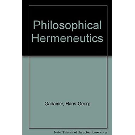 Pre-Owned Philosophical Hermeneutics (English and German Edition), 9780520029538, 0520029534, Hardcover, First Edition edition