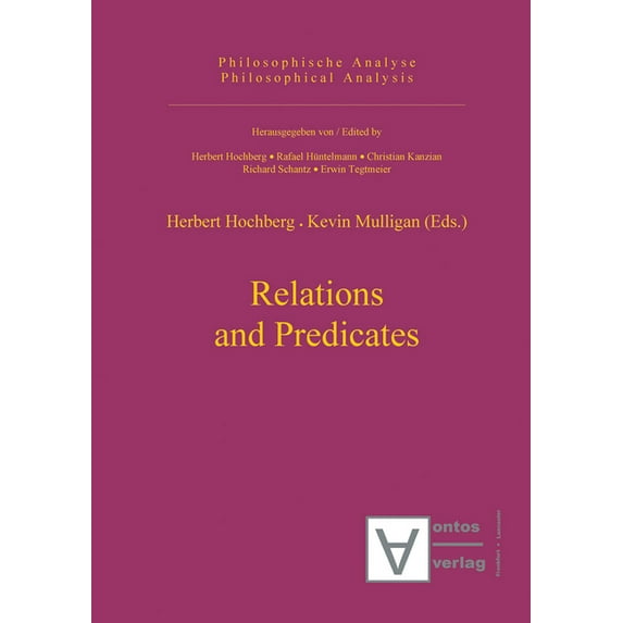 Philosophische Analyse / Philosophical A Relations and Predicates, Book 11, (Hardcover)