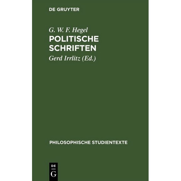 Philosophische Studientexte Politische Schriften, (Hardcover)