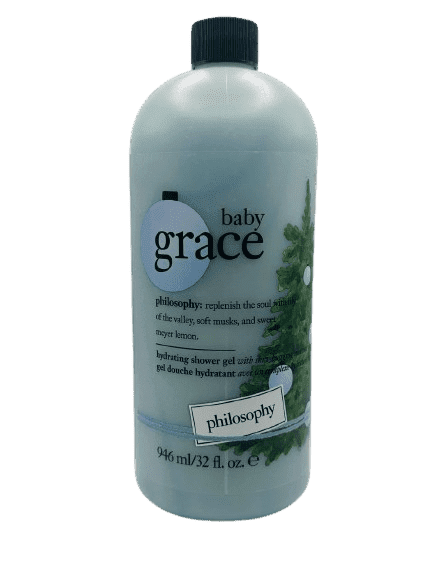 Philosophy Baby Grace Hydrating Shower Gel 32 oz | Soft Powdery Scent | Creamy Daily Body Wash with Moisture Complex | Gentle Cleanser for Smooth Skin