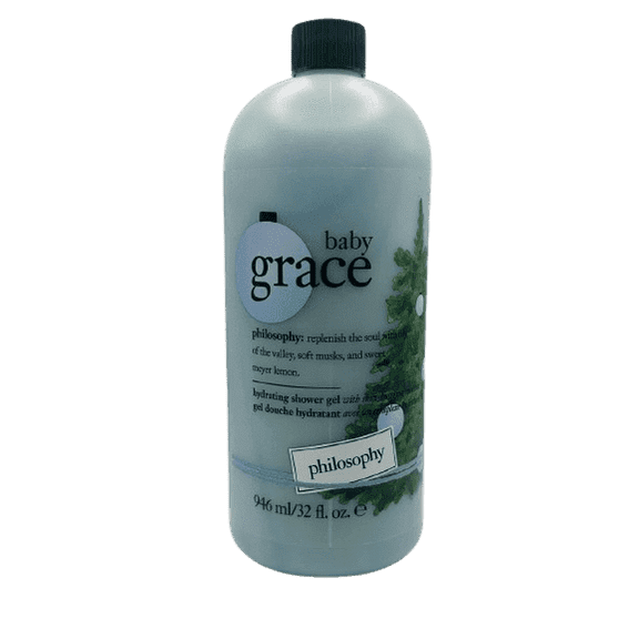 Philosophy Baby Grace Hydrating Shower Gel 32 oz | Soft Powdery Scent | Creamy Daily Body Wash with Moisture Complex | Gentle Cleanser for Smooth Skin
