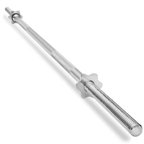 Philosophy Gym 6 FT Standard Barbell, Threaded 1" Straight Bar with Star Collars, 400lb Capacity, Chrome