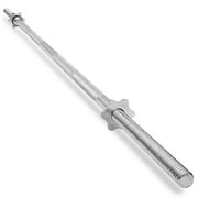Philosophy Gym 1 Standard Weightlifting Barbell, 7 FT Threaded Straight Bar with Star Collars