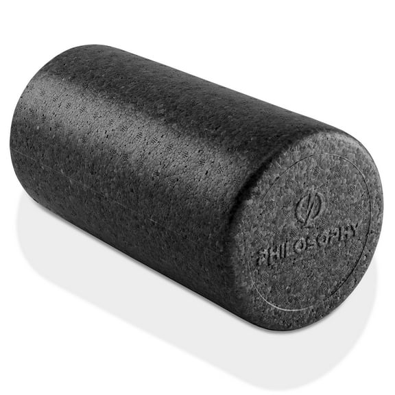 Philosophy Gym 12" High-Density Foam Roller for Exercise, Massage, Muscle Recovery - Round, Black