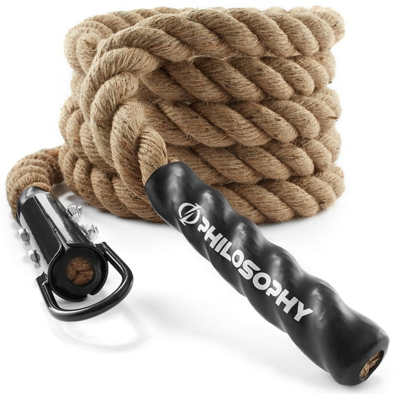 Philosophy Gym 15 ft. Indoor / Outdoor Exercise Climbing Rope - 1.5 Inch Diameter