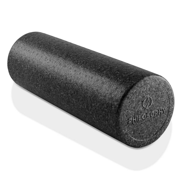 Philosophy Gym 18" High-Density Foam Roller for Exercise, Massage, Muscle Recovery - Round, Black