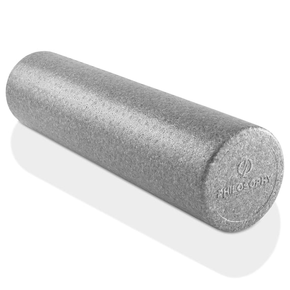 Philosophy Gym 24" High-Density Foam Roller for Exercise, Recovery - Gray
