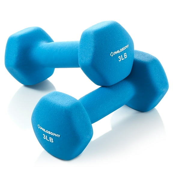 Philosophy Gym Neoprene Dumbbell Hexagon Hand Weights, 3 lb Pair - 6 lb Total