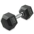 thumbnail image 1 of Philosophy Gym Rubber Coated Hex Dumbbell Hand Weight, 25 lbs, 1 of 6