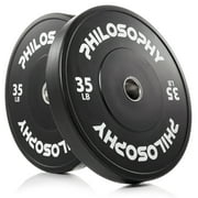 Philosophy Gym Set of 2 Olympic 2-Inch Rubber Bumper Plates (35 LB each) Black