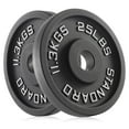 thumbnail image 1 of Philosophy Gym Set of 2 Standard Cast Iron Olympic 2-inch Weight Plates (25 LB each), 1 of 6