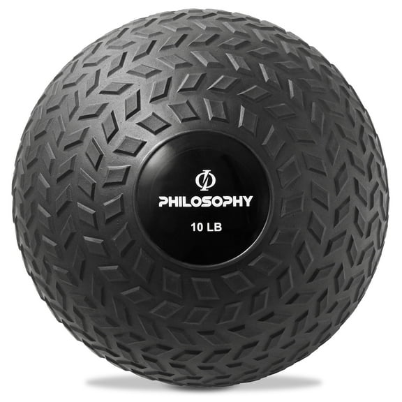 Philosophy Gym Slam Ball, 10 LB - Weighted Fitness Medicine Ball with Easy Grip Tread
