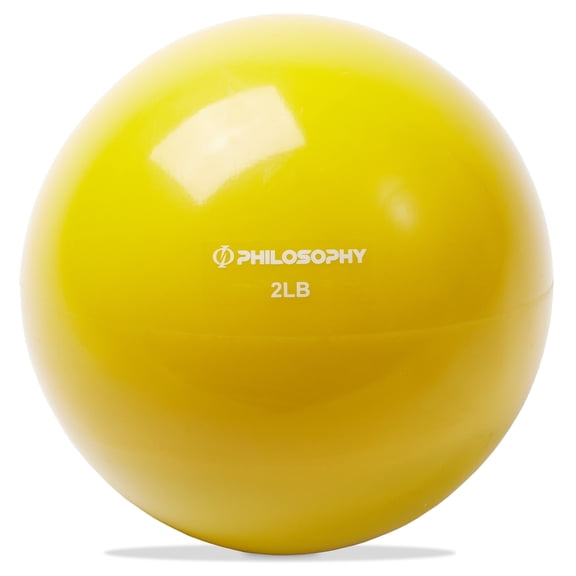 Philosophy Gym Toning Ball, 2 LB, Yellow - Soft Weighted Mini Medicine Ball