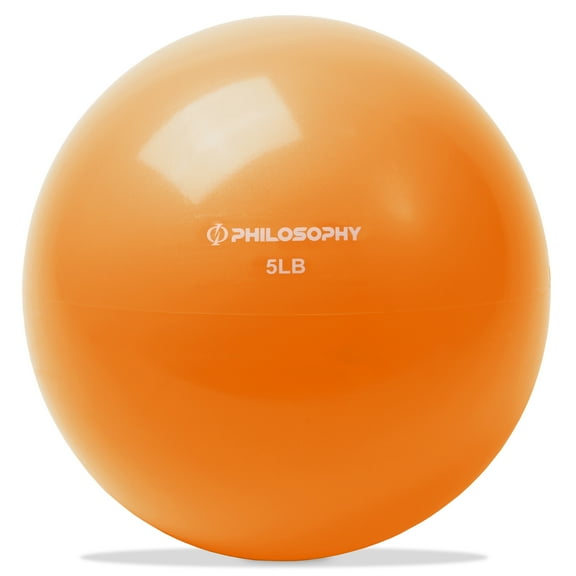 Philosophy Gym Toning Ball, 5 LB, Orange - Soft Weighted Mini Medicine Ball