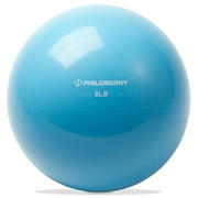 Philosophy Gym Toning Ball, 8 LB, Blue - Soft Weighted Mini Medicine Ball