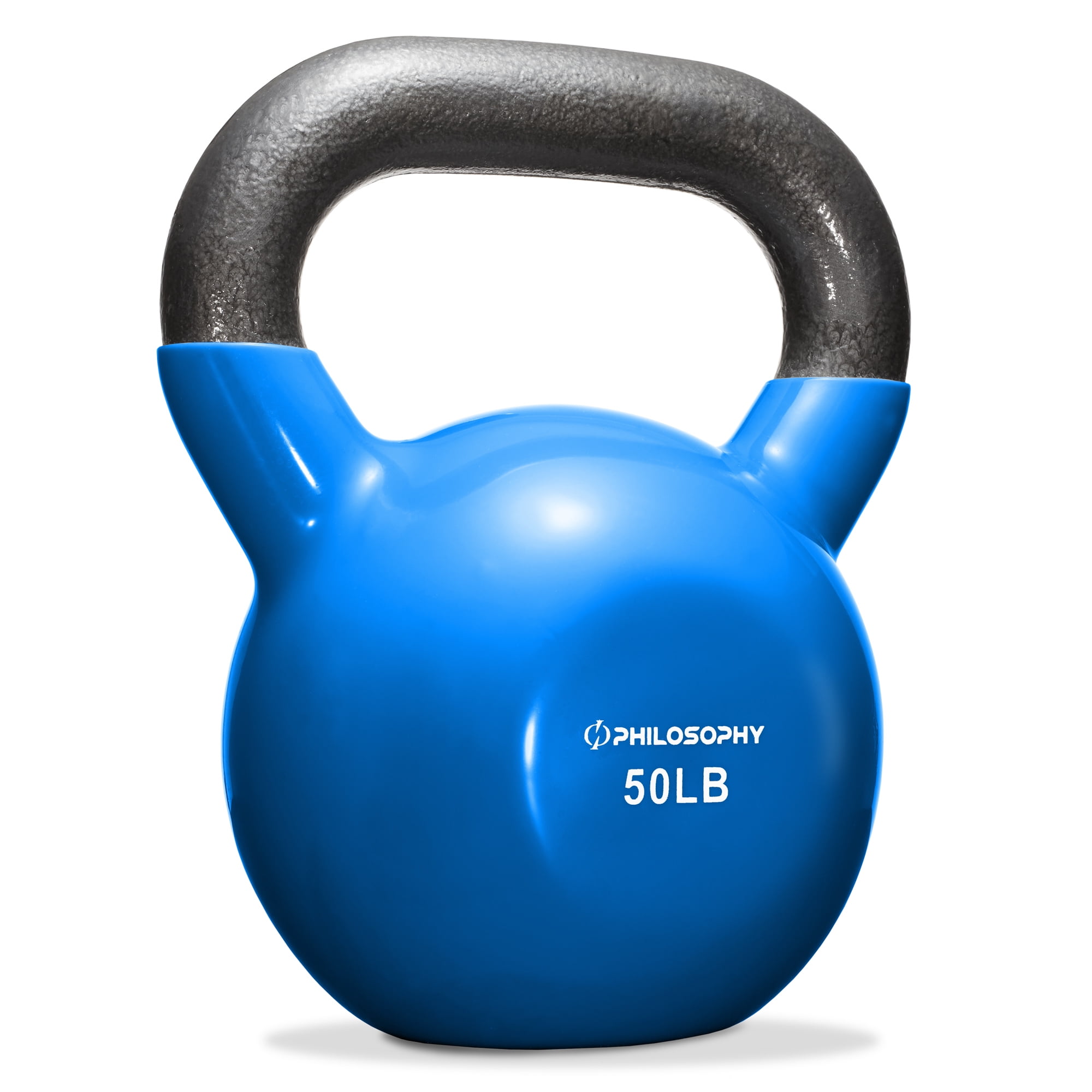Philosophy Gym Vinyl Coated Cast Iron Kettlebell Weight 50 lbs