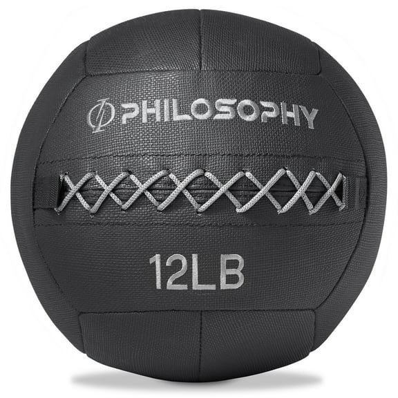 Philosophy Gym Wall Ball, 12 LB - Soft Shell Weighted Medicine Ball with Non-Slip Grip