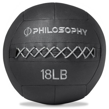 Philosophy Gym Wall Ball, 18 LB - Soft Shell Weighted Medicine Ball with Non-Slip Grip