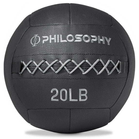 Philosophy Gym Wall Ball, 20 LB - Soft Shell Weighted Medicine Ball with Non-Slip Grip