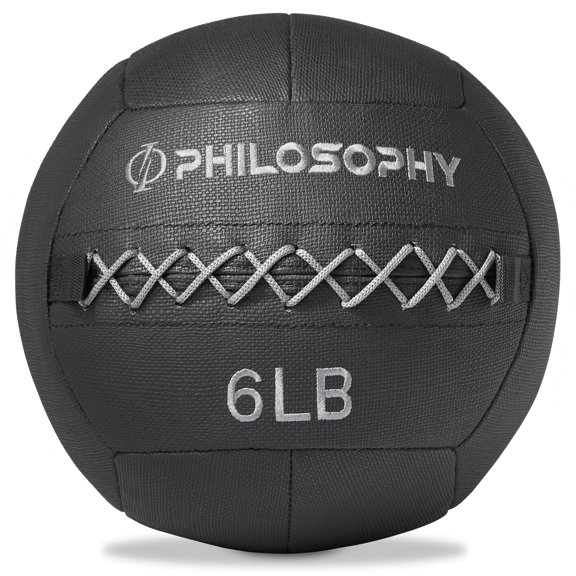 Philosophy Gym Wall Ball, 6 LB - Soft Shell Weighted Medicine Ball with Non-Slip Grip