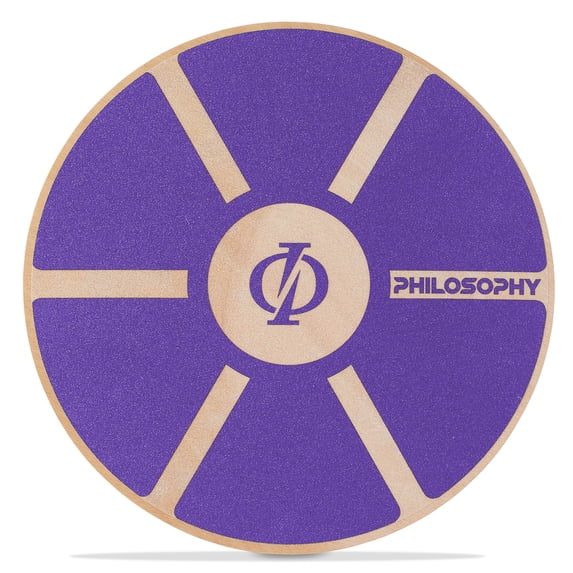 Philosophy Gym Wobble Balance Board, Round Wooden Core Trainer for Adults - Purple