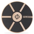 thumbnail image 1 of Philosophy Gym Wobble Balance Board, Round Wooden Core Trainer for Adults - Black, 1 of 7