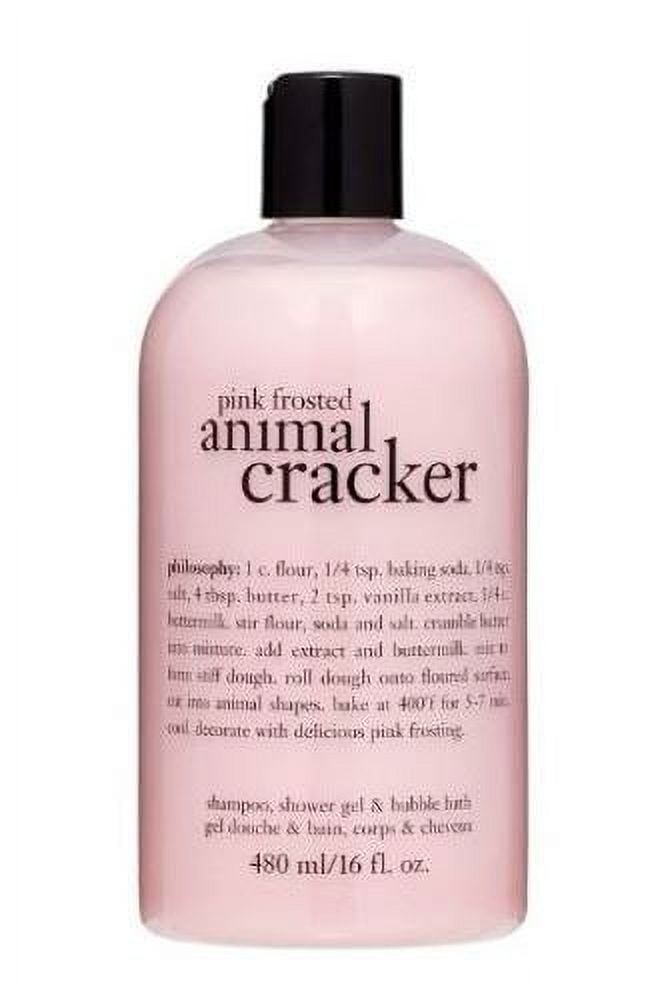Philosophy Pink Frosted Animal Cracker Shampoo, Shower Gel & Bubble Bath, 16 Oz