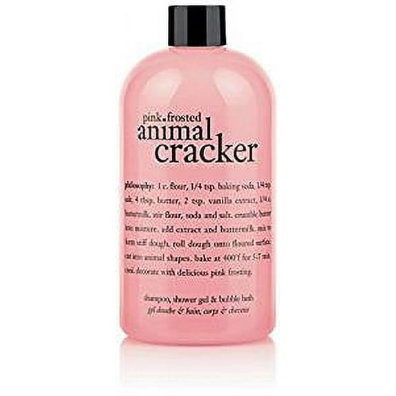 Philosophy Pink Frosted Animal Cracker Shampoo, Shower Gel & Bubble Bath, 16 Oz