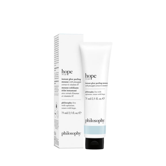 Philosophy Renewed Hope In A Jar Instant Glow Peeling Mousse 2.5 oz  Gentle Exfoliating Mousse for Radiant, Smooth Skin