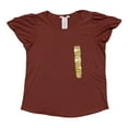 thumbnail image 1 of Philosophy Women's Flutter Sleeve Raw Edge Detail Scoop Neck Shirt (Burnt Sienna, L), 1 of 1