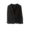 thumbnail image 1 of Philosophy Women's Notch Collar Ponte Knit V-Neck Long Sleeve Stretch Blazer (Black, L), 1 of 2