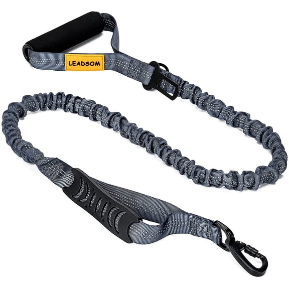 Philowng 6ft Reflective Bungee Dog Leash – Heavy Duty Shock Absorbing Lead with Padded & Traffic Handles for Medium Large Dogs Training