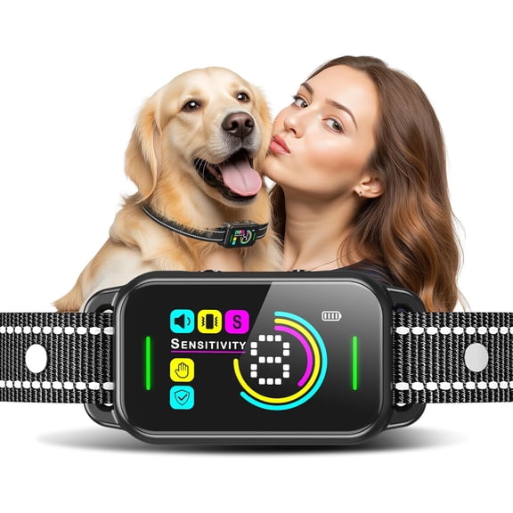 Philowng Waterproof e-Collar with Electric Shock Mode for All Sizes Dogs, Dogs, Black
