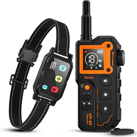 Philowng Remote Controlled Choke Collar Set with Handheld Remote for All Sizes Dogs, Black