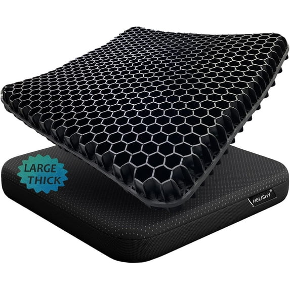 Philowng Extra Large Gel Seat Cushion, Thick Orthopedic Pressure Relief Pillow for Long Sitting, Office Chair, Wheelchair and Car