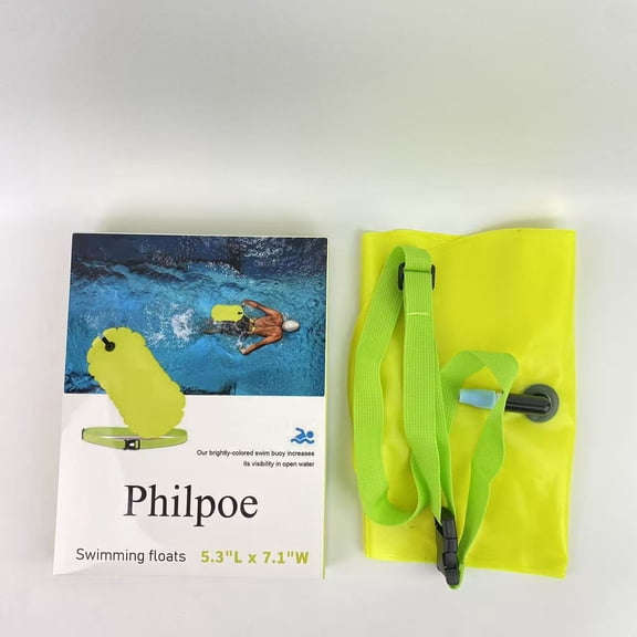Philpoe Swimming floats,Swim Buoy Float, Swimming Bubble Safety Float with Adjustable Waist Belt for Open Water Swimmers, Triathletes, Snorkelers, Kayakers, Safe Swim Trainers - 15.3"L x 7.1"W