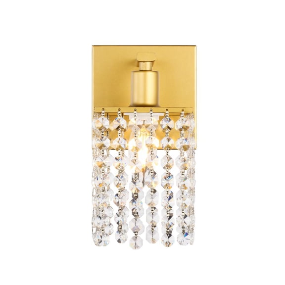 Phineas 1 light Brass and Clear Crystals wall sconce