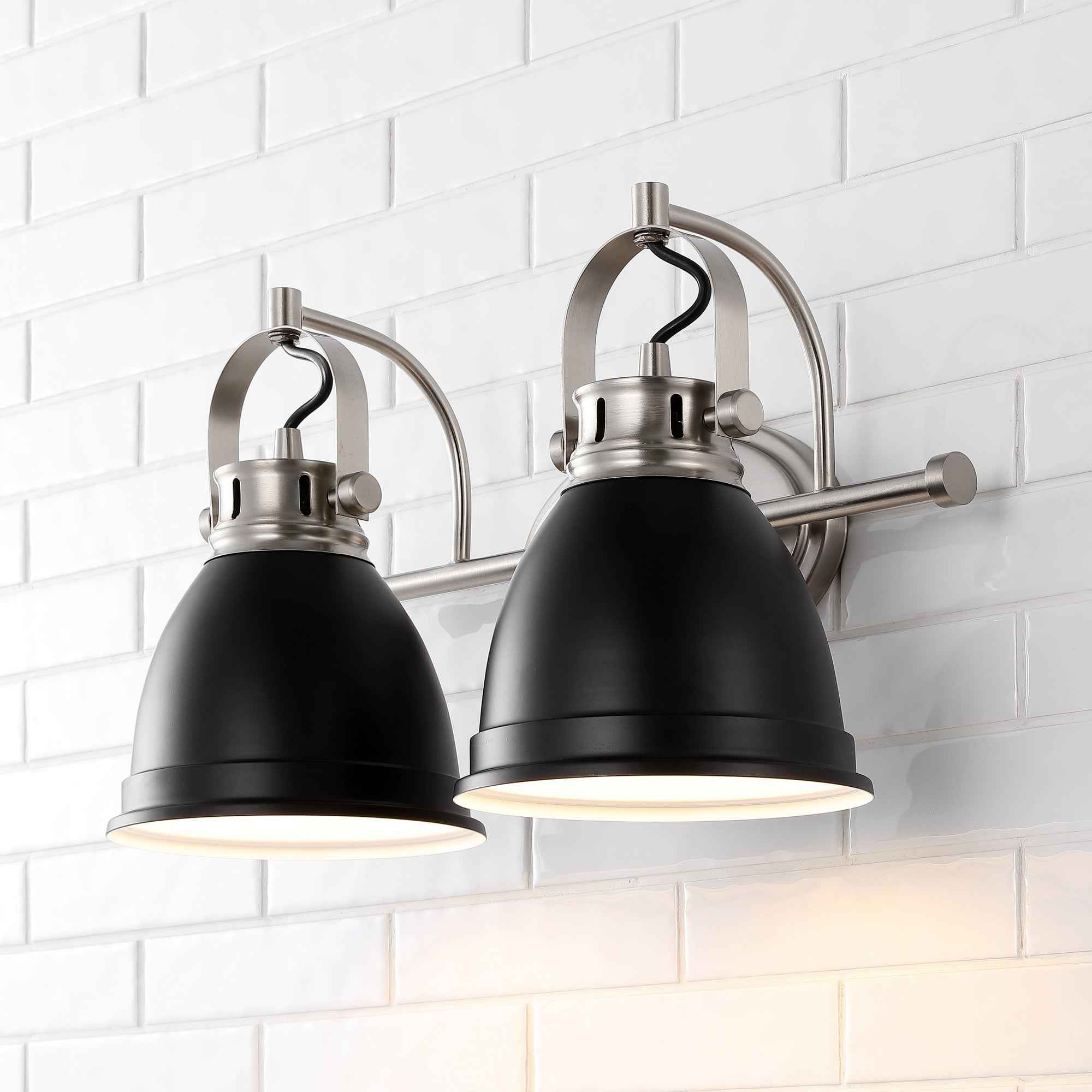 Phineas 16.25" Black Satin Iron 2-Light LED Vanity