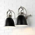 thumbnail image 1 of JONATHAN Y Phineas 16.25" 2-Light Adjustable Farmhouse Bohemian Iron LED Vanity Light, Black/Nickel, 1 of 9