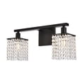 thumbnail image 1 of Phineas 2 lights bath sconce in black with clear crystals, 1 of 9