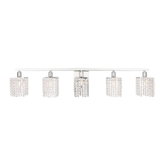 Phineas 5 light Chrome and Clear Crystals wall sconce