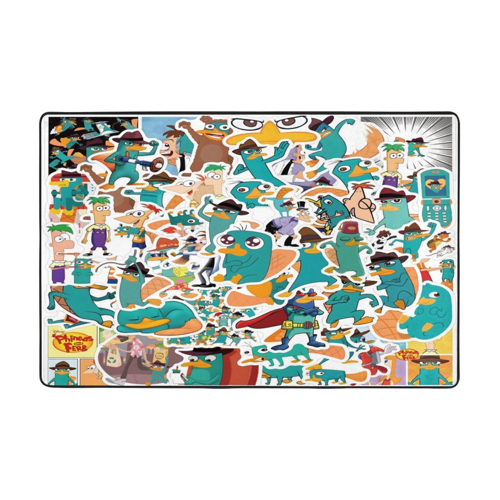 Phineas Fer Area Rug Cartoon Rugs Non-Slip Soft Carpet Soft Floor Mats ...