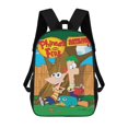thumbnail image 1 of Phineas And Ferb Backpack, 17 Inch Laptop Backpack, Water-Resistant BookBag, Adjustable Shoulder Straps, Durable 600D Polyester, 1 of 9