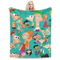 thumbnail image 1 of Phineas And Ferb Bed Blanket Air Conditioner Quilt Ultra Soft Flannel Blanket All Season Fuzzy Blanket Reversible Fluffy Plush Blanket 40"X30", 1 of 8